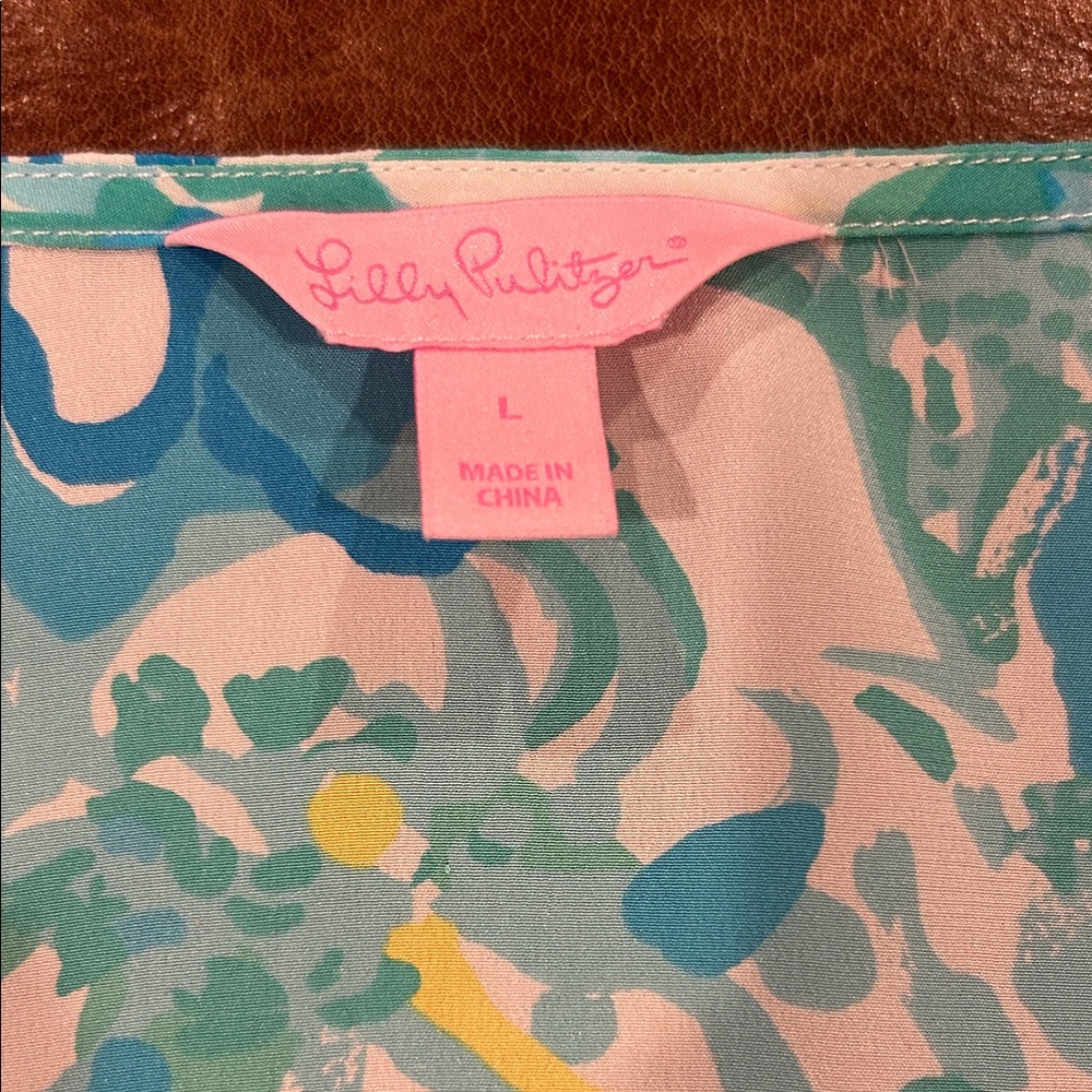 Lilly Pulitzer Sleeveless Floral Print Tank Top - Blue/Teal - Picture 2 of 5